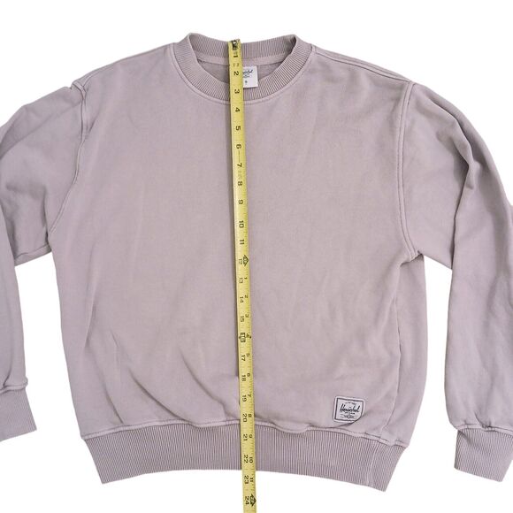 Herschel Sweatshirt Size S Pink Classic Crew Coastal Preppy Distress Collegiate - Picture 12 of 16